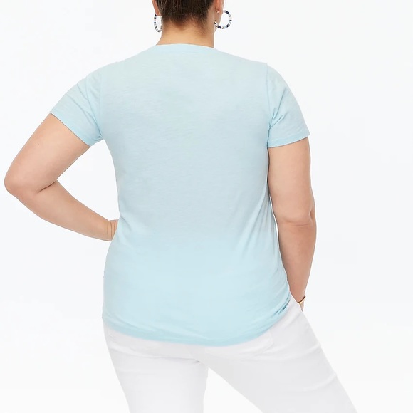 J. CREW V-Neck Tee Vintage Cotton T-Shirt Soft Agua Blue Short Sleeve - Picture 7 of 13